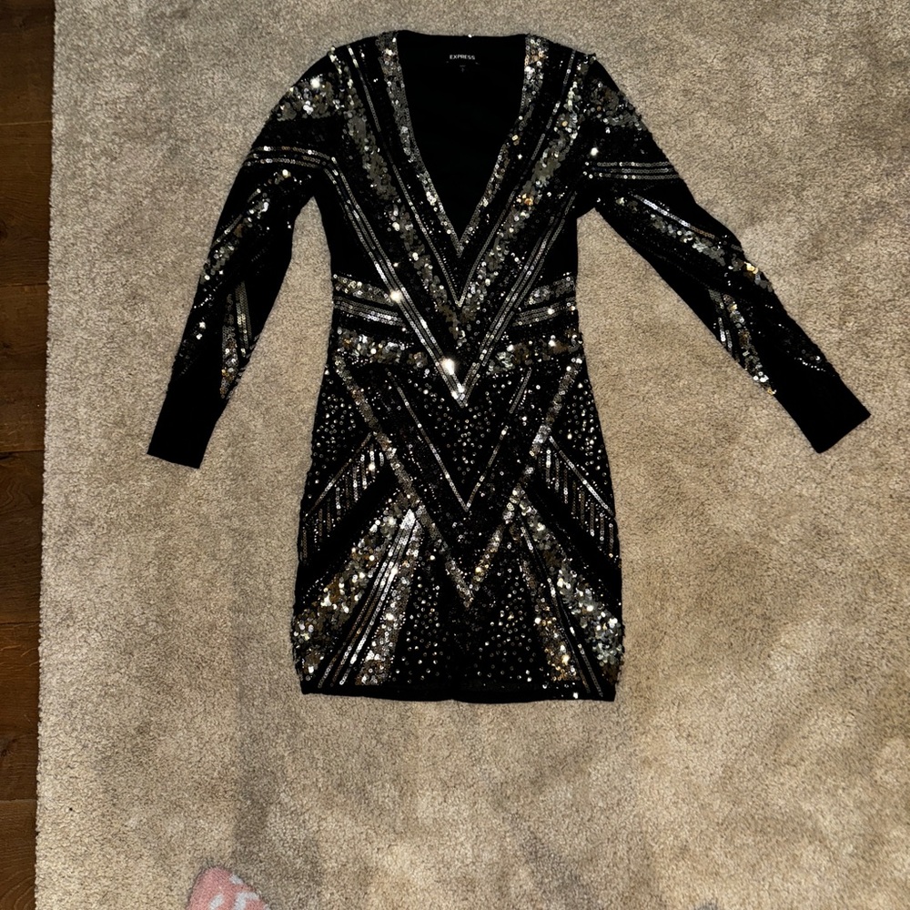 Black Sequin Dress
